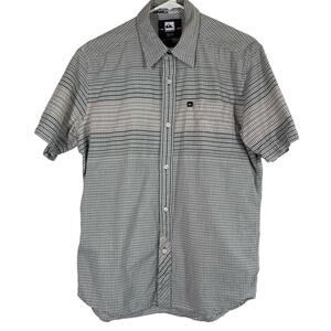 Grey pink plaid Quiksilver short sleeve shirt S